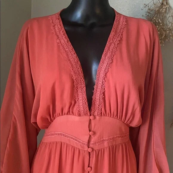 Vici Terracotta Button-Down Darling Cute Dress - Picture 5 of 13
